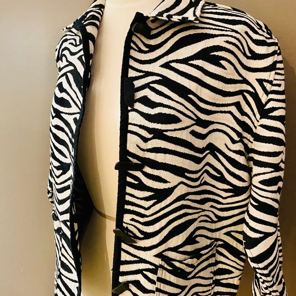 BELLESSA Cotton Animal Print Blazer, Size L - Picture 4 of 4